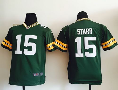 Nike Packers #15 Bart Starr Green Team Color Youth Stitched NFL Elite Jersey